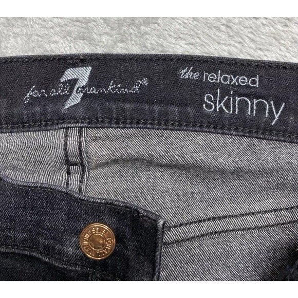 7 For All Mankind The Relaxed Skinny Women's Distressed Jeans Sz 26 - Picture 7 of 9